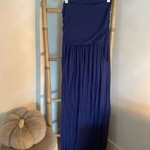 Vanilla Bay Navy Maxi Strapless Dress